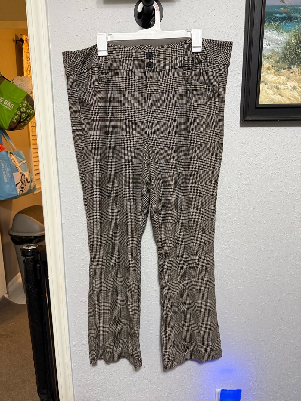 Torrid Glen Plaid Slim Boot Luxe Pants - tan 22 short